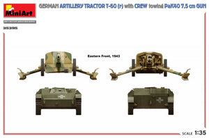 MiniArt 35395 Tracteur d&amp;#39;artillerie allemand T-60(r) et son équipage remorquant un canon PaK40 1/35 – image 6