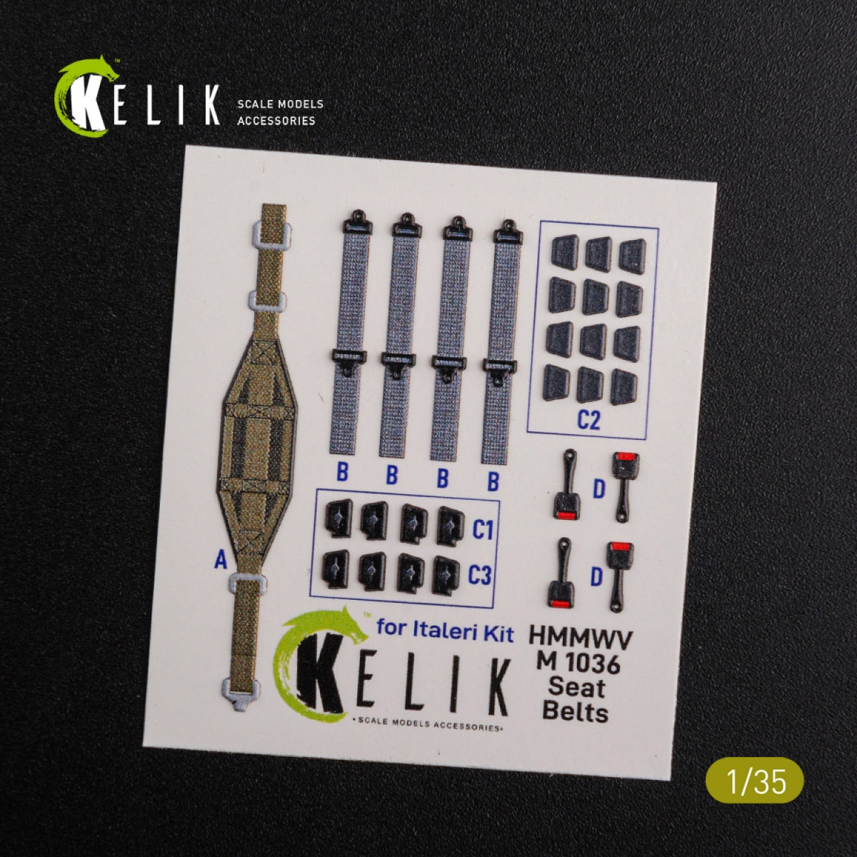 KELIK K35024 HUMVEE HMMWV M1036 with TOW Desert version Interior 3D Decal for Italeri kit 1/35 – zdjęcie 3