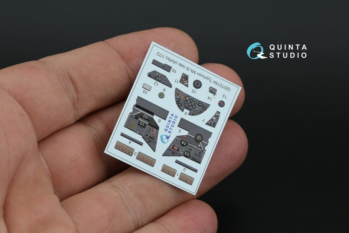 Quinta Studio QD72154 Typhoon Mk.1B Late 3D-Printed coloured Interior on decal paper (Airfix) 1/72 – imagen 6