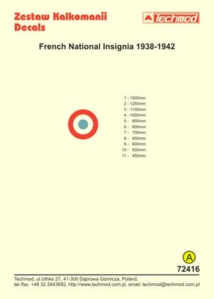 Techmod 72416 - French National Insignia 1938-1942 1/72 – imagen 2