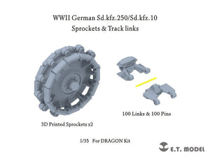 E.T. Model P35-066 WWII German Sd.kfz.250/Sd.kfz.10 Sprockets &amp;amp; Track links ( 3D Printed ) 1/35