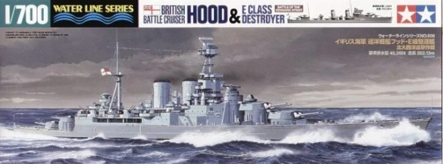 Tamiya 31806 British Battle Cruiser Hood & E Class Destroyer Battle of the Denmark Strait 1/700