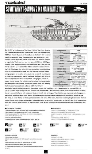 Modelcollect UA72128 Soviet Army T-64AV/BV 2 IN 1 Main Battle Tank 1/72 – zdjęcie 2