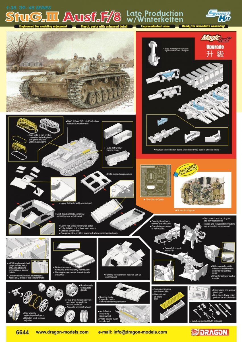 Dragon 6644 StuG III Ausf.F8 Late Production w/Winterketten 1/35 – imagen 2