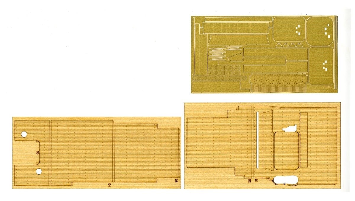 Autocollant de pont en bois Fujimi 600635 pour porte-avions japonais Kaga avec plaque nominative, échelle 1/350