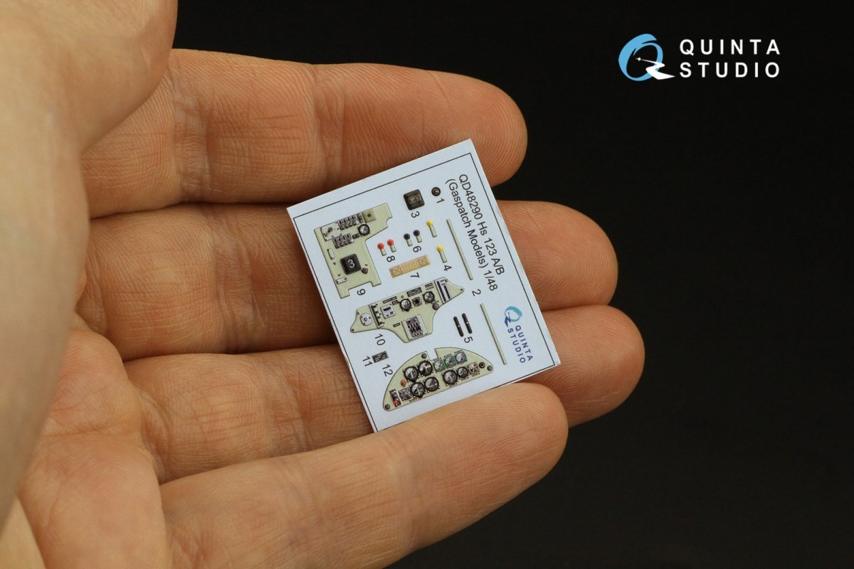 Quinta Studio QD48290 Henschel Hs 123A/B 3D-Printed &amp;amp; coloured Interior on decal paper (GasPatch models) 1/48 – imagen 9
