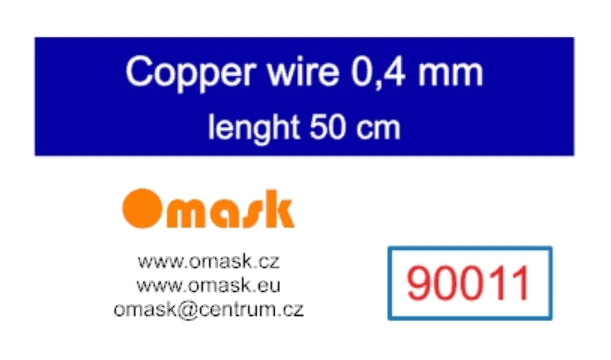 Fil de cuivre Omask 90011, diamètre 0,4 mm, longueur 50 cm