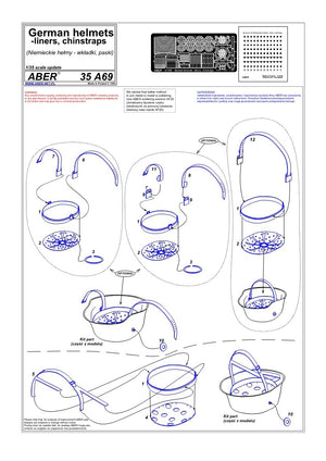 Casques allemands Aber 35A069 - inserts, sangles (1/35) – image 4
