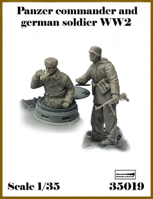 Ardennes Miniature 35019 Commandant de panzer et soldat allemand de la Seconde Guerre mondiale, échelle 1/35