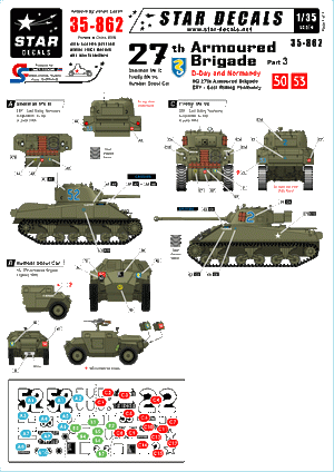 Star Decals 35-862 27th Armoured Brigade #3 1/35
