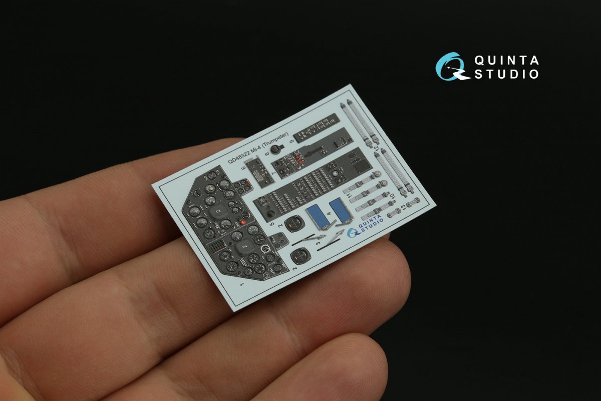 Quinta Studio QD48322 Mi-4 3D-Printed &amp;amp; coloured Interior on decal paper (Trumpeter) 1/48 – imagen 3