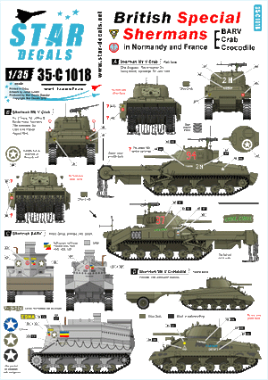 Star Decals 35-C1018 Shermans spéciaux britanniques 1/35