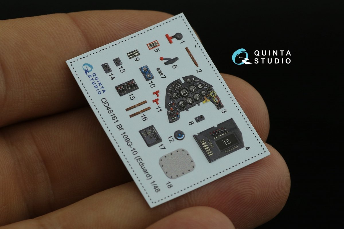 Quinta Studio QD48161 Bf 109G-10 3D-Printed &amp;amp; coloured Interior on decal paper (Eduard) 1/48 – imagen 10