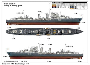 Trumpeter 05332 HMS Zulu British Tribal Class Destroyer 1941 1/350 – imagen 3