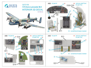 Quinta Studio QD72156 Avro Lancaster B.II 3D-Printed coloured Interior on decal paper (Airfix) 1/72 – imagen 2