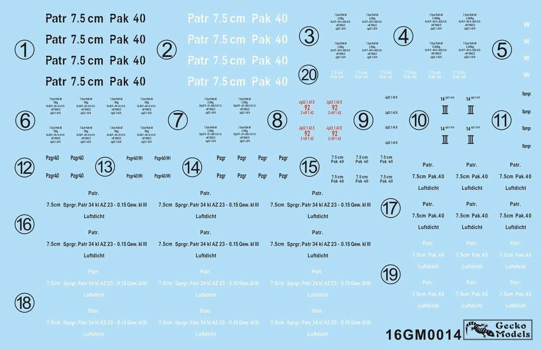 Gecko Models 16GM0014 German 7,5 cm Pak 40 Ammo Boxes w/Shells Set 1/16 – imagen 2