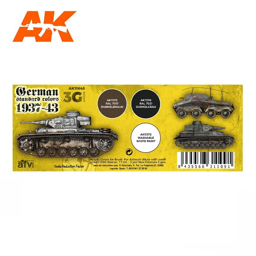 AK Interactive AK11645 3G GERMAN STANDARD COLORS 1937-1943 3x17ml – imagen 2