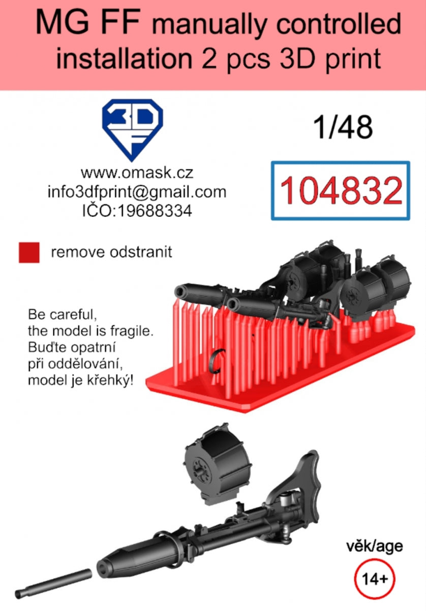 Omask 104832 MG-FF manually controlled installation 3D print 1/48 – Bild 2