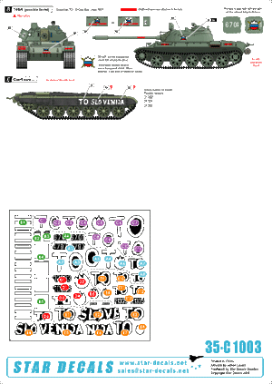 Star Decals 35-C1003 TO (Teritorialna Obramba). M36B2 Jackson. T-55A (polish), T-55A (russian), M-84, BTR-50PK 1/35 – immagine 2