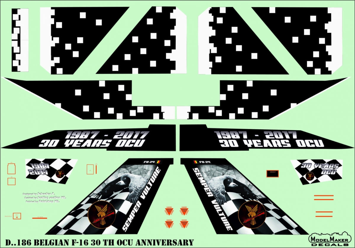 ModelMaker Decals D48186 Belgian F-16 30th OCU anniversary 1/48 – imagen 4