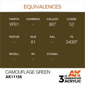 AK Interactive AK11156 CAMOUFLAGE GREEN – STANDARD 17ml – immagine 3
