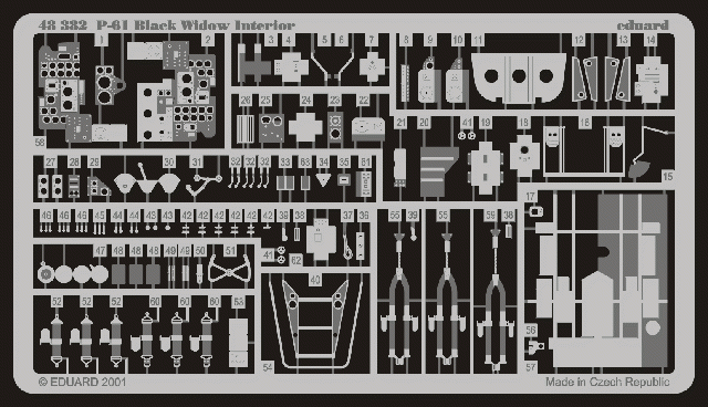 Eduard 48382 P-61 interior 1/48 (MONOGRAM, REVELL)