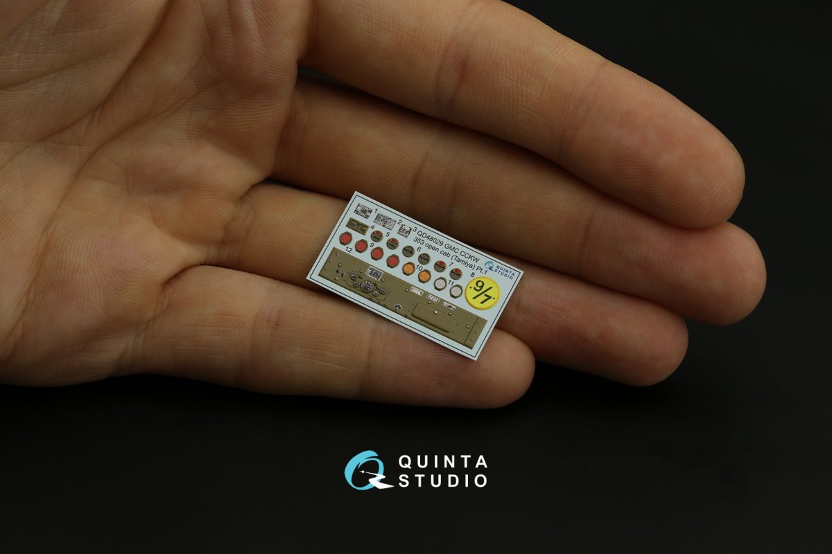 Quinta Studio QD48029 GMC CCKW 353 (open cab) 3D-Printed &amp;amp; coloured Interior on decal paper (Tamiya) 1/48 – Bild 5