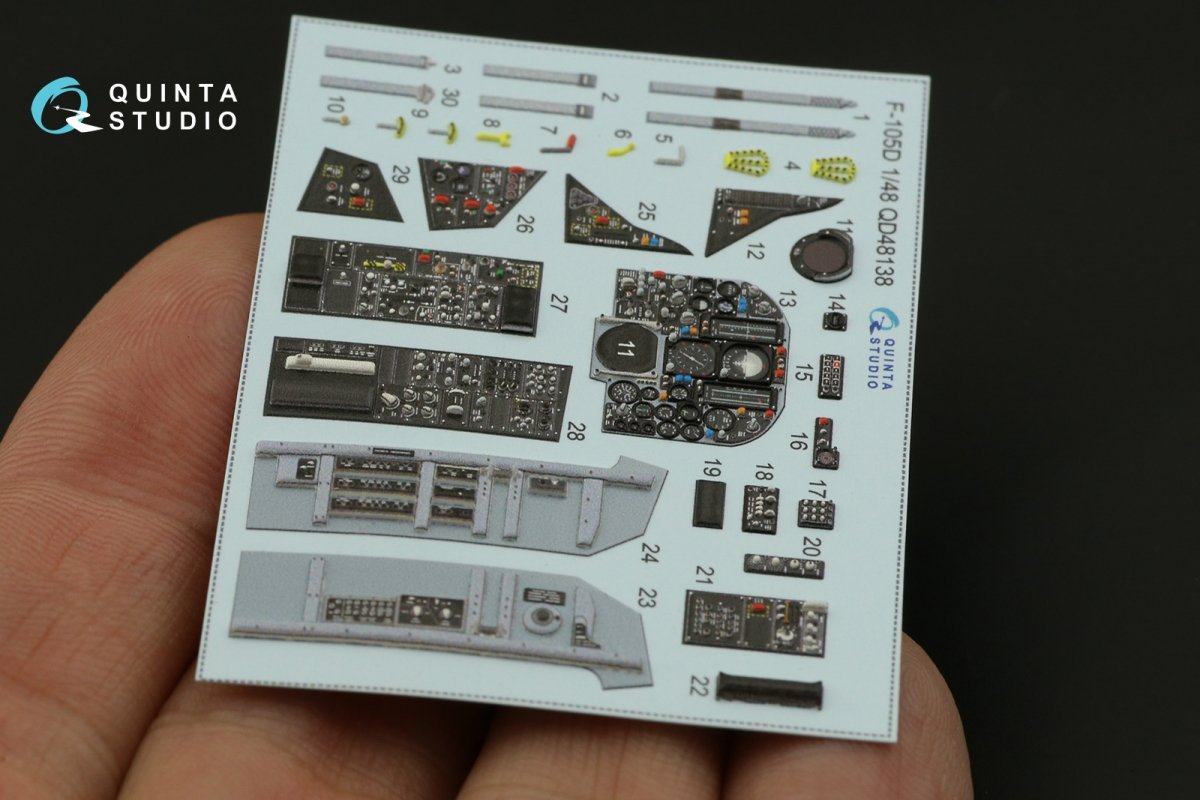 Quinta Studio QD48138 F-105D 3D-Printed &amp;amp; coloured Interior on decal paper (for HobbyBoss kit) 1/48 – imagen 3