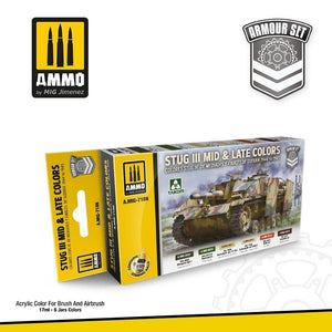 AMMO of Mig Jimenez 7186 ZESTAW: STUG III MID &amp;amp; LATE COLORS 44-45 6x17ml – imagen 2