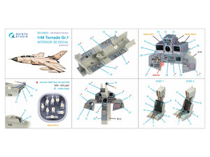 Intérieur imprimé en 3D et coloré sur papier décalcomanie (Revell) pour le Tornado GR.1 de Quinta Studio QD+48261 (avec pièces en résine imprimées en 3D) à l&amp;#39;échelle 1/48. – image 2