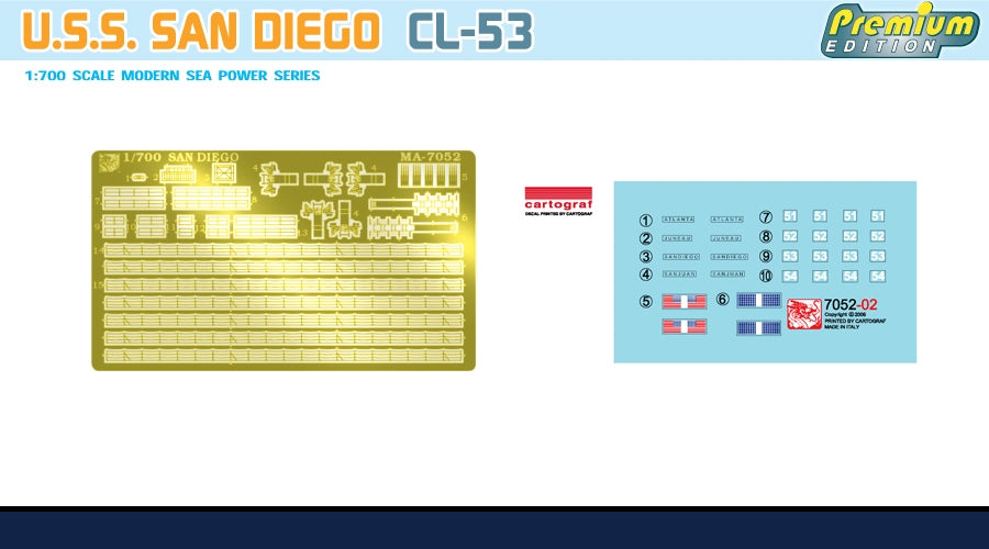Dragon 7052 USS San Diego CL-53 1/700 – imagen 5