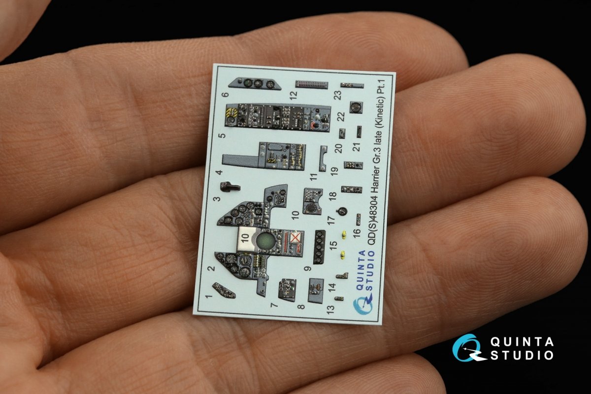 Quinta Studio QD48304 Harrier Gr.3 late 3D-Printed &amp;amp; coloured Interior on decal paper (Kinetic) 1/48 – imagen 4