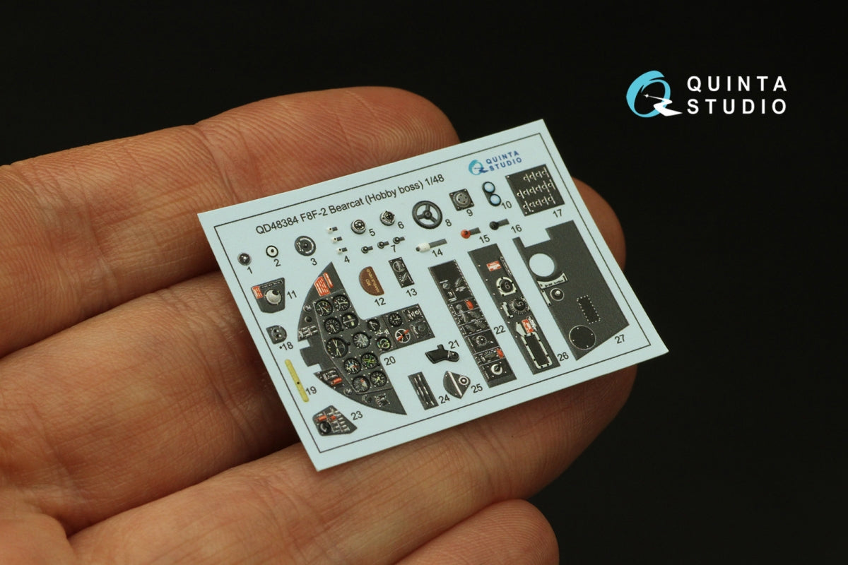 Quinta Studio QD48384 F8F-2 Bearcat 3D-Printed &amp;amp; coloured Interior on decal paper (Hobby Boss) 1/48 – imagen 3