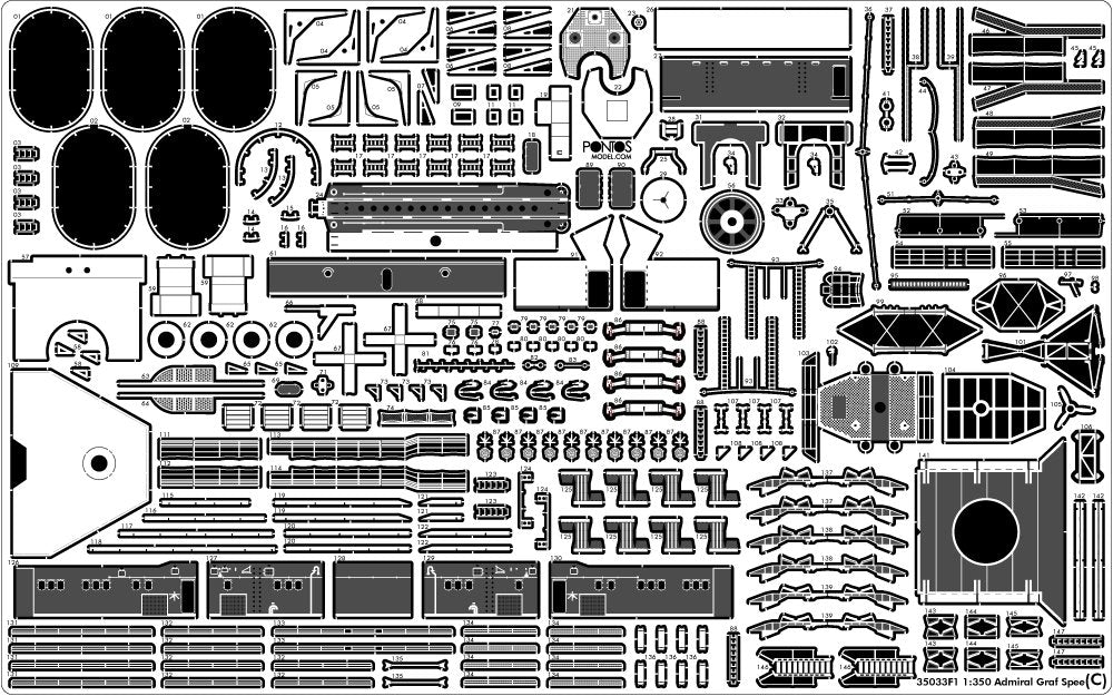 Pontos 35033F1 ADMIRAL GRAF SPEE 1939 Detail Up Set 1/350 – imagen 9