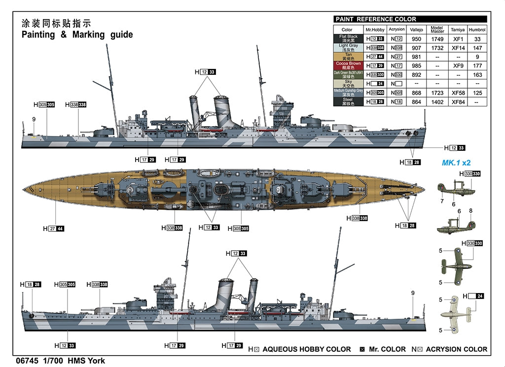 Trumpeter 06745 HMS York 1/700 – Bild 4
