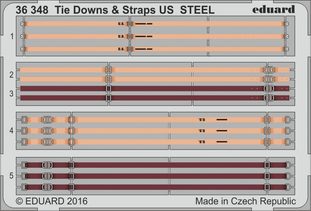 Eduard 36348 Tie Downs & Straps US STEEL 1/35