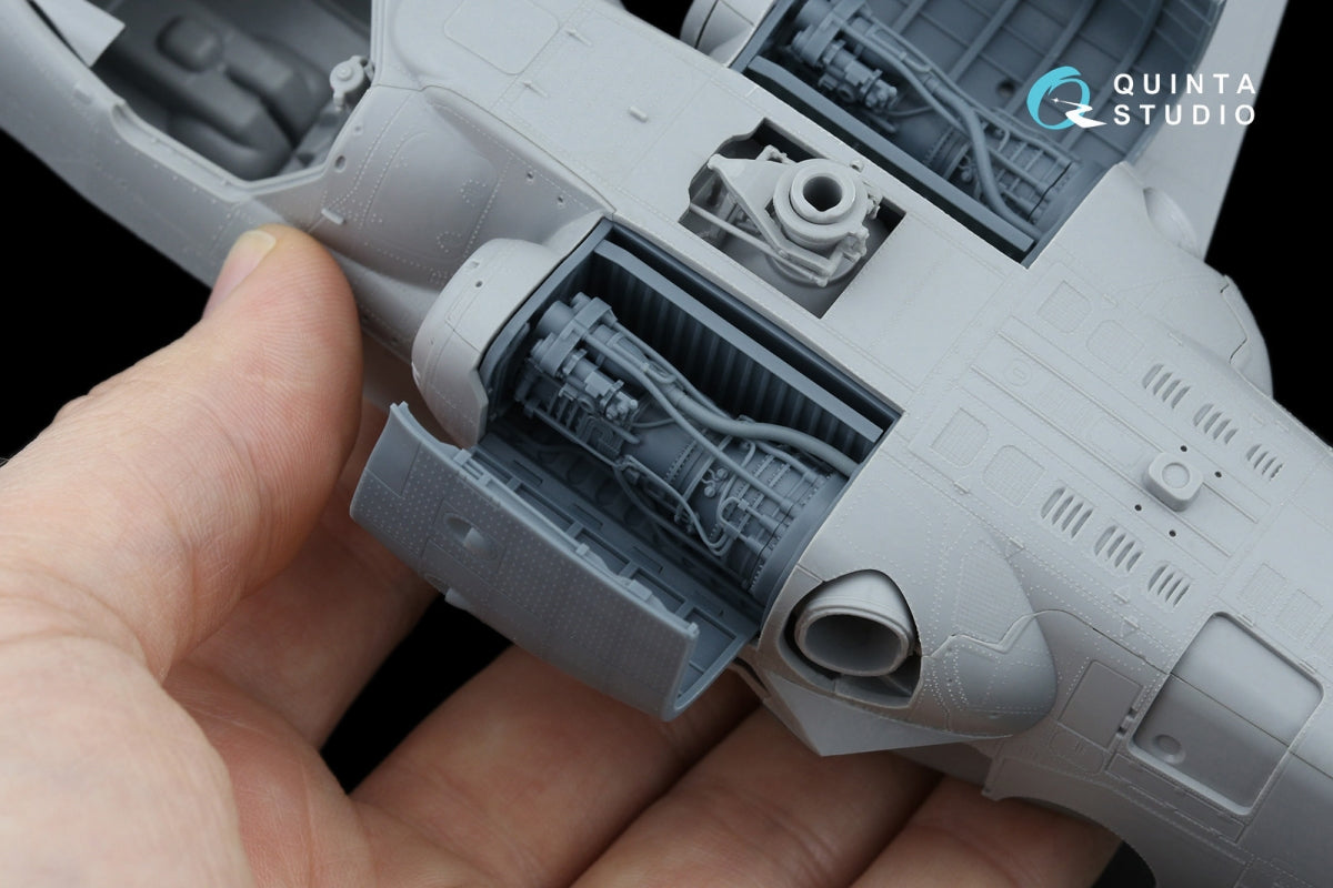 Quinta Studio QT48081 Ka-52/Ка-52М Engine with bay and cover, portside (Zvezda/Quinta) 1/48