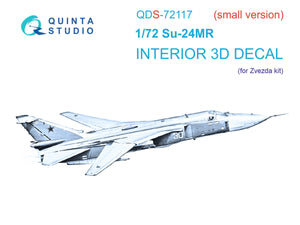 Intérieur coloré imprimé en 3D sur papier décalcomanie (Zvezda) pour Su-24MR (petite version) Quinta Studio QDS-72117, échelle 1/72