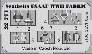 Eduard 32771 Seatbelts USAAF WWII FABRIC 1/32 – imagen 2