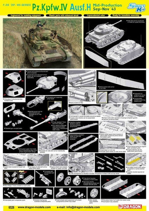 Dragon 6526 Pz.Kpfw.IV Ausf.H, Mid-Production Sep-Nov 43 1/35 – immagine 2