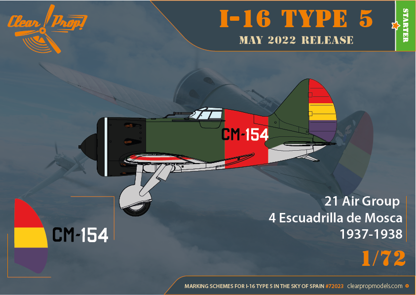 Clear Prop! CP72023 I-16 Type 5 In the sky of Spain STARTER KIT 1/72 – zdjęcie 10