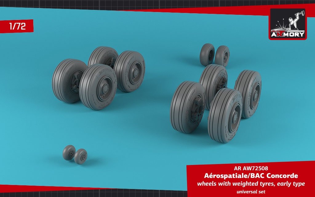 Armory Models AW72508 Concorde wheels w/ weighted tires, early 1/72 – imagen 2