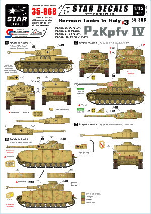 Star Decals 35-868 German Tanks in Italy 3 1/35