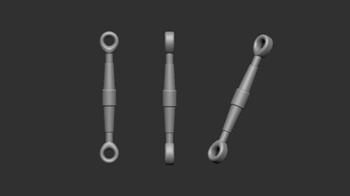Art Scale Kit A32012 TurnBuckles 50 Pc. - Half and Half 7,5 mm - 1,1 mm / 7,0 mm - 1,0 mm 1/32