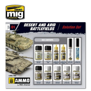 AMMO of Mig Jimenez 7802 - Super Pack Desert &amp;amp; Arid Battlefields - Solution Set - Zestaw do weatheringu – imagen 2