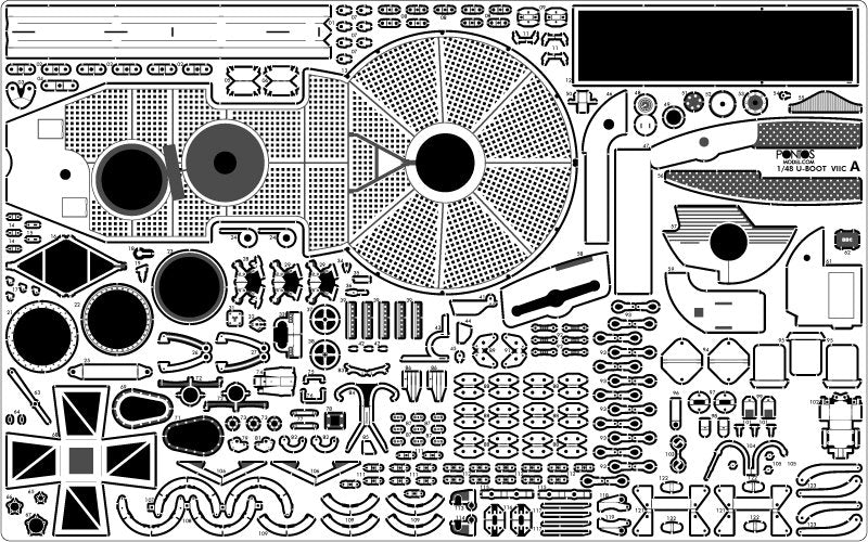 Pontos 48001F1 U-Boot Type VII C Detail up set 1/48 – imagen 6