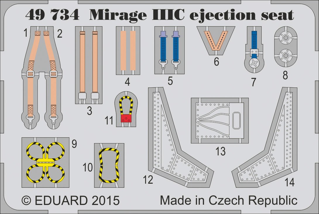 Eduard 49734 Mirage IIIC ejection seat 1/48 EDUARD