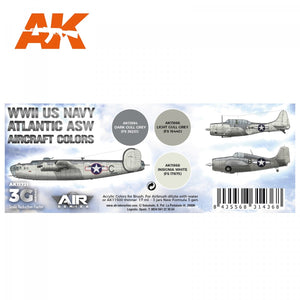 AK Interactive AK11731 WWII US NAVY ASW AIRCRAFT COLORS 3x17 ml – Bild 2