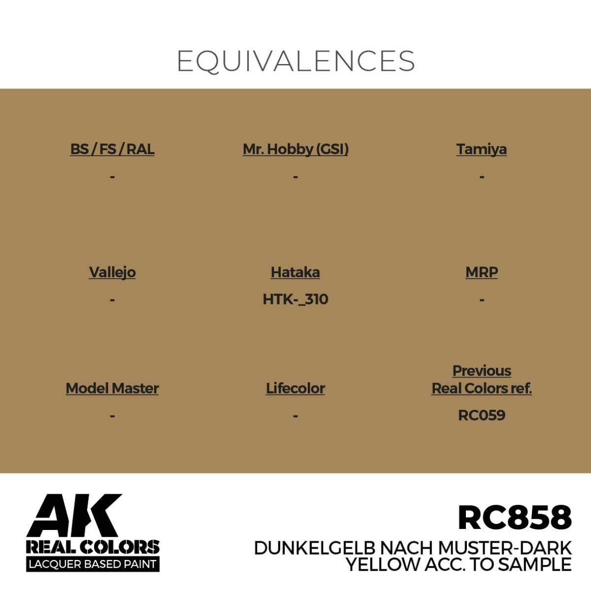 AK Interactive RC858 Dunkelgelb Nach Muster-Dark Yellow acc. to Sample 17 ml – Bild 3