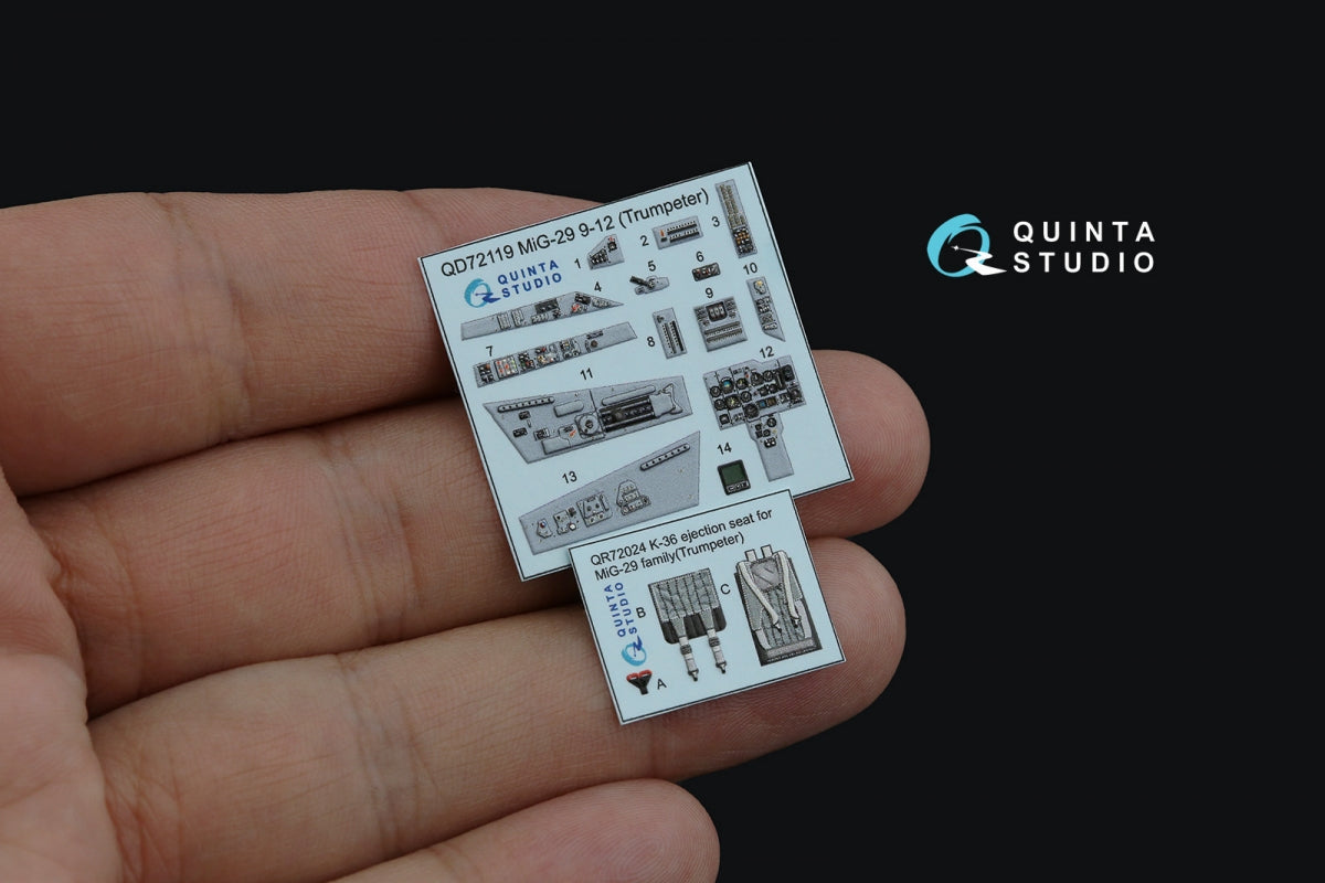 Quinta Studio QD72119 MiG-29 9-12 3D-Printed colored Interior on decal paper (Trumpeter) 1/72 – image 4